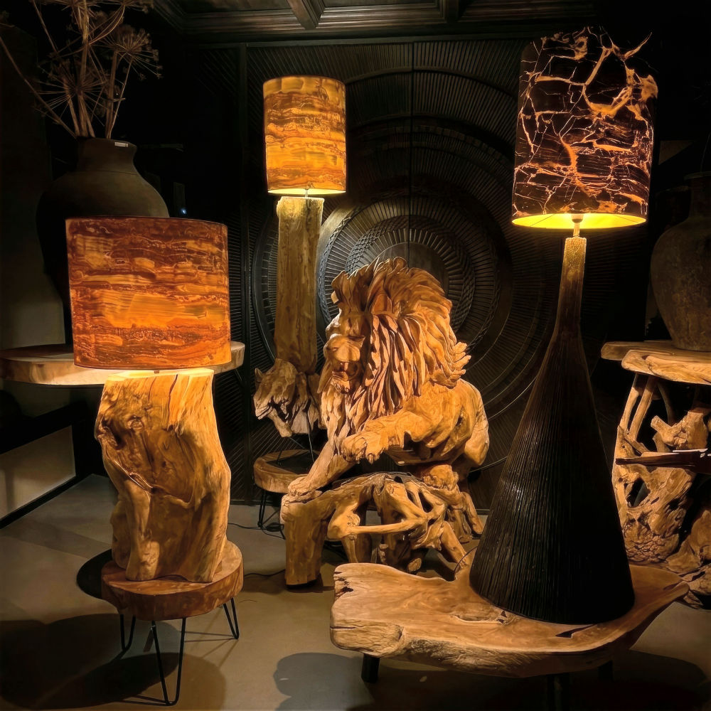 Hanglampen van natuurlijke materialen
